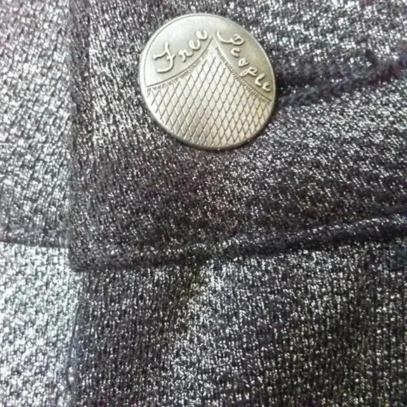 Free People Black Shimmer Moto Pants - Picture 3 of 4